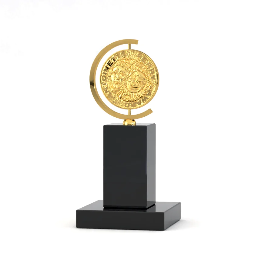 Wholesale Gold/Silver Plating Spinning Embossed Logo Tony Trophy Award Memento