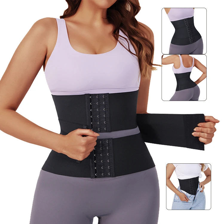 WAISTDEAR Logo Service 3 Piece Segment Slimming Belt Waist Trainer Elasticity Breathable Full Body Steel Boned Waist Trainer