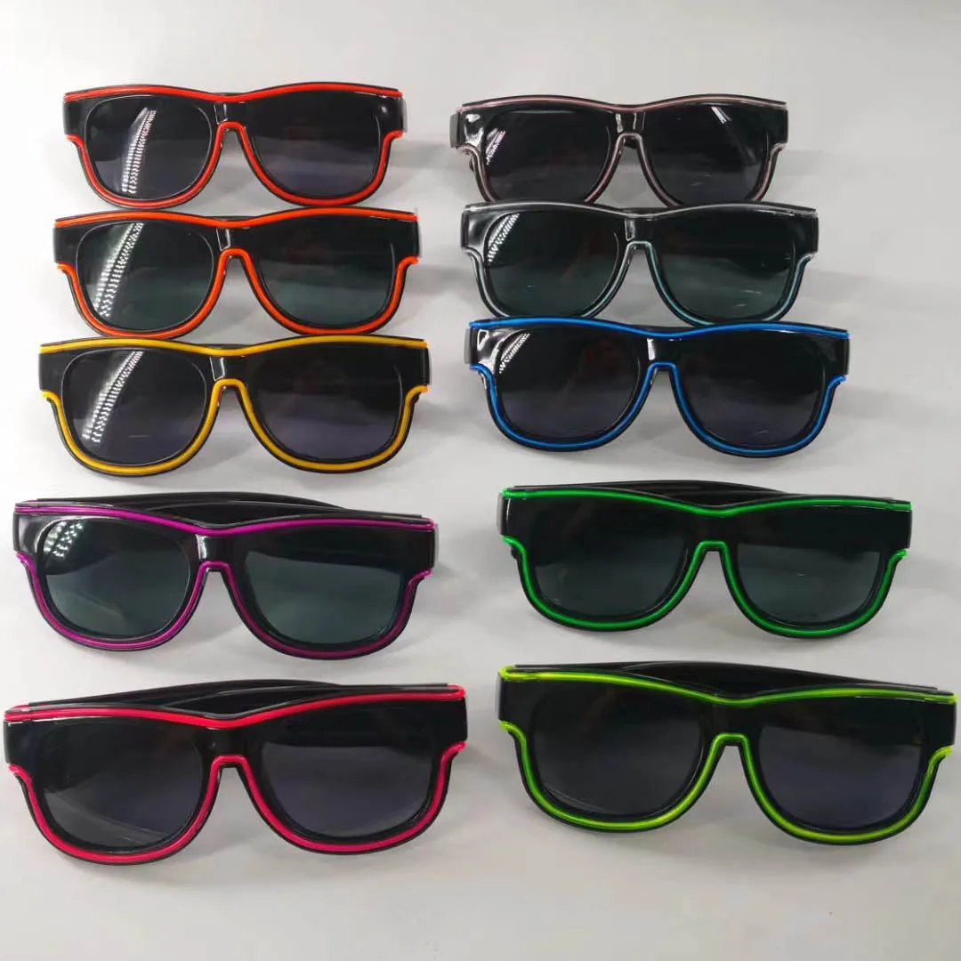 Halloween Christmas Wireless Led Light up Glasses Led Sun Glasses Glow in the Dark for Rave Party, EDM