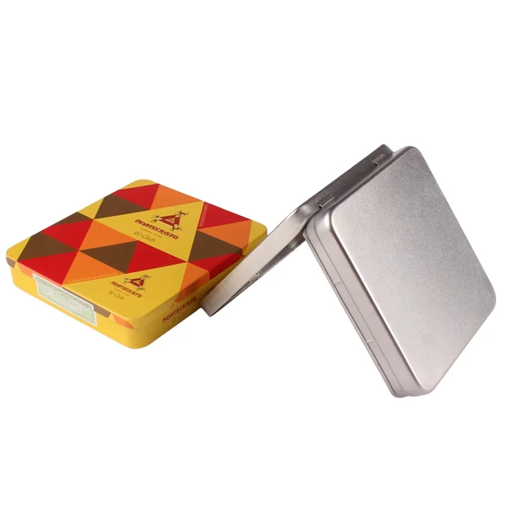 customized cigarette tin box with plastic tray and hinge