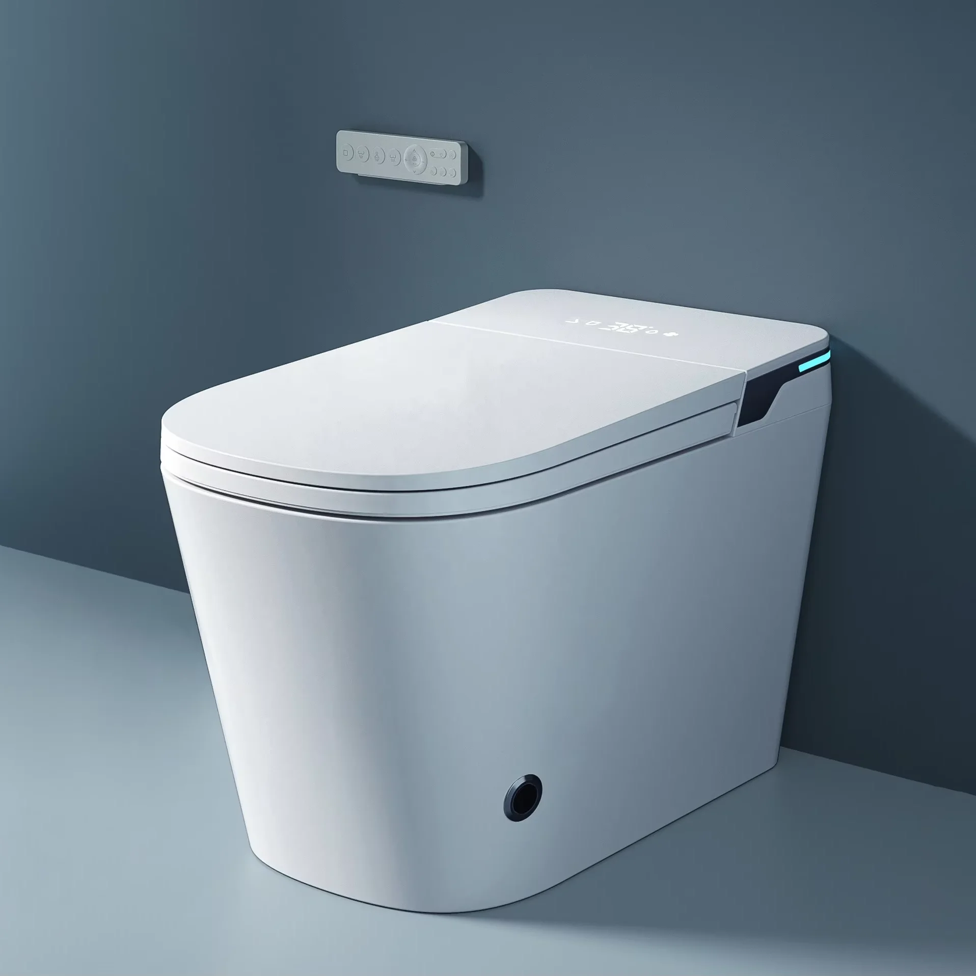 One piece S-trap Ceramic Floor Mounted Siphon Flushing Automatic Operation Smart Toilet