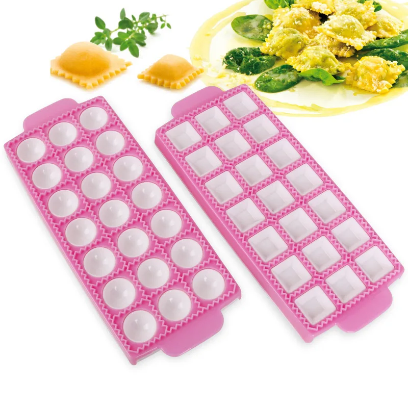 Household round Plastic Dough Cutter Ravioli/Pierogi/Dumpling Maker Wrapper and Empanada Press Mold for Baking