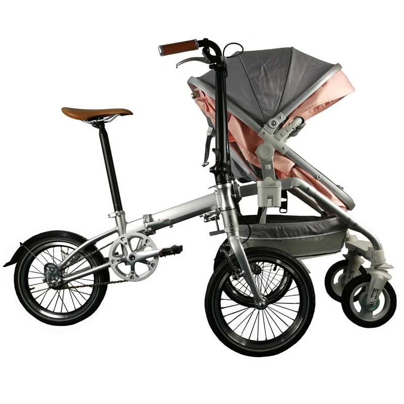 China Manufacturer Parent-child Folding Bicycle Cruiser bike, Parent-child Bike, 2 in 1 Baby Stroller