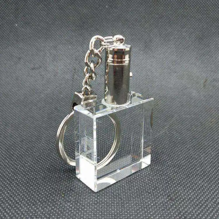 Honor Of Crystal Beautiful crystal glass key chains inside laser engraving custom images crystal  keychain