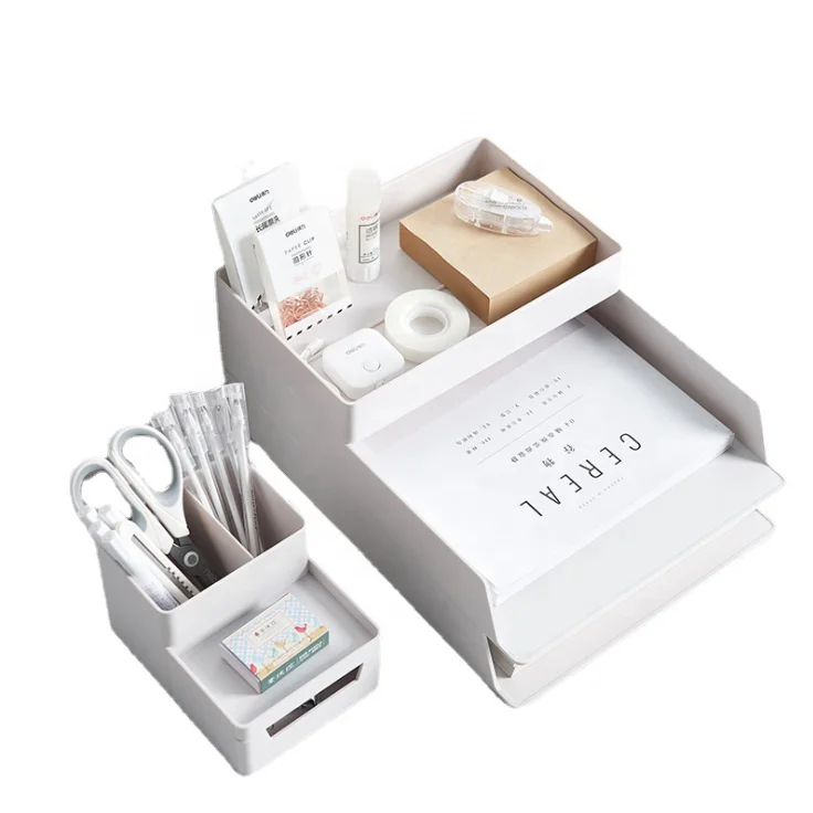 Superimposed pull A4 file storage box office storage basket desktop file stationery storage rack