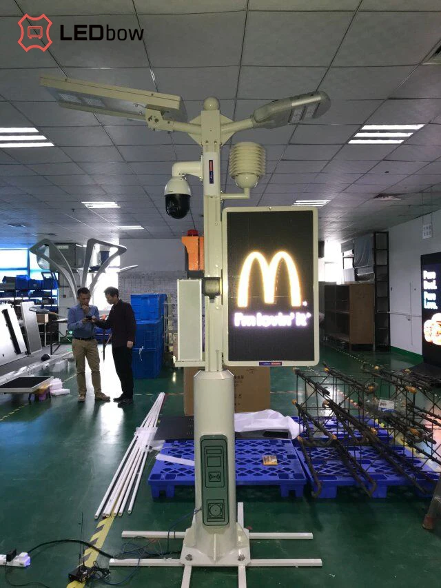 LEDbow Smart City Integrated smart pole with Intelligent Cloud System Control