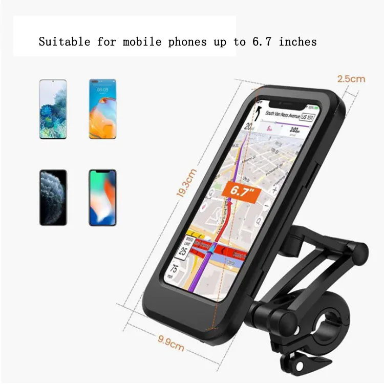 Bike Accessories Touch Screen Water Proof Motorcycle Bicycle Bag Phone Bike Case Front Cell Phone Holder