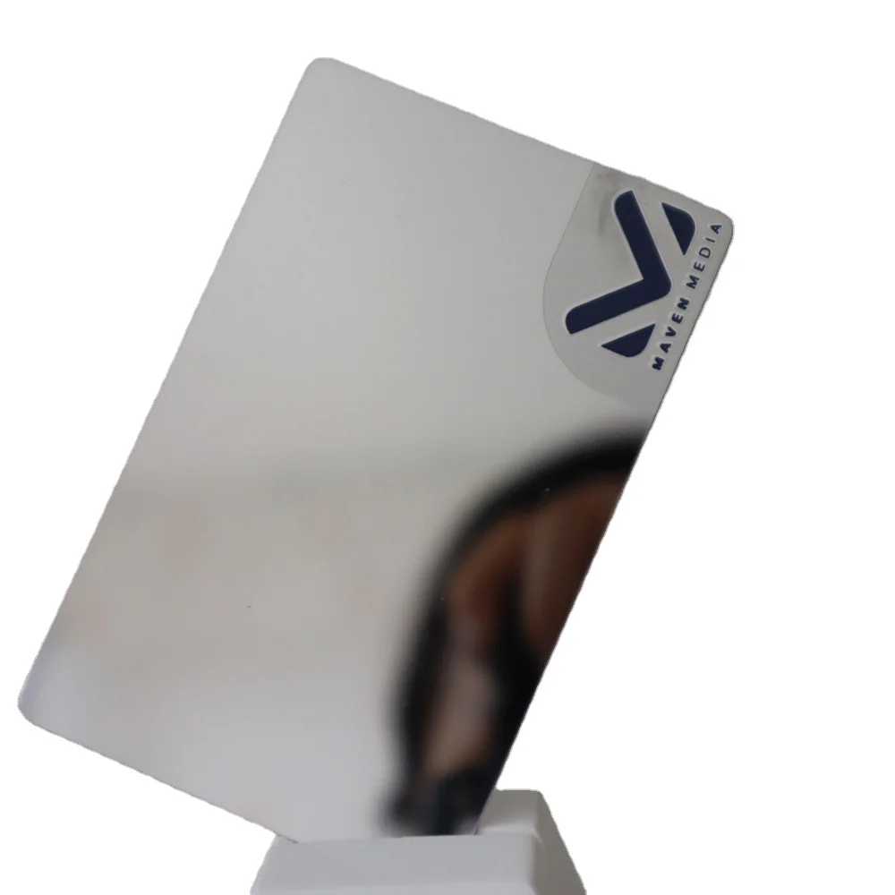 Fashion Metal Business Card China Shiny Mirror Finish Metal Card Popular In Europe