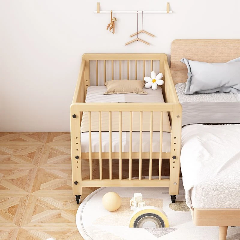 Luxurious Lead-Free Non-Toxic Natural Wood Baby Crib Safe Durable for Infants Assembly Required for Nursery Kindergarten Use