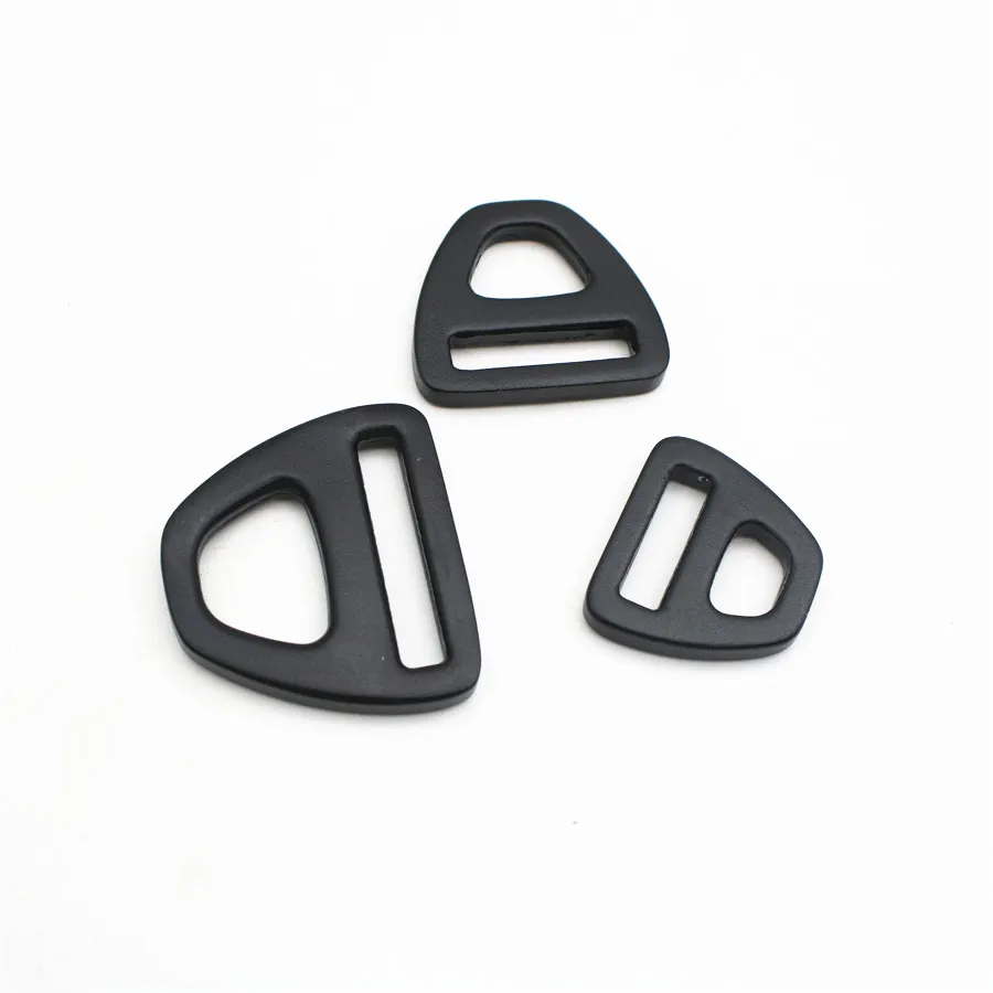 Anodized Black 15mm 20mm 25mm Aluminum D Ring Buckle Strong Triangle Hook Multi-Way For Pet Collar Bag Parts Accessories