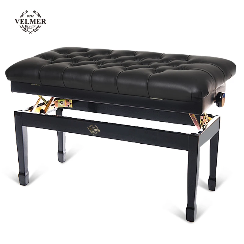 VELMER high-end  hydraulic adjustable wooden double seats adjustable piano stool bench