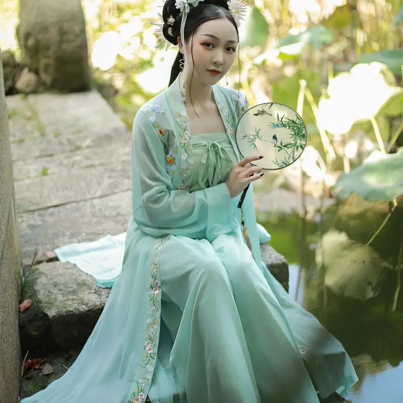 new ancient adults wholesale chiffon fairy Customized embroidered hanfu women