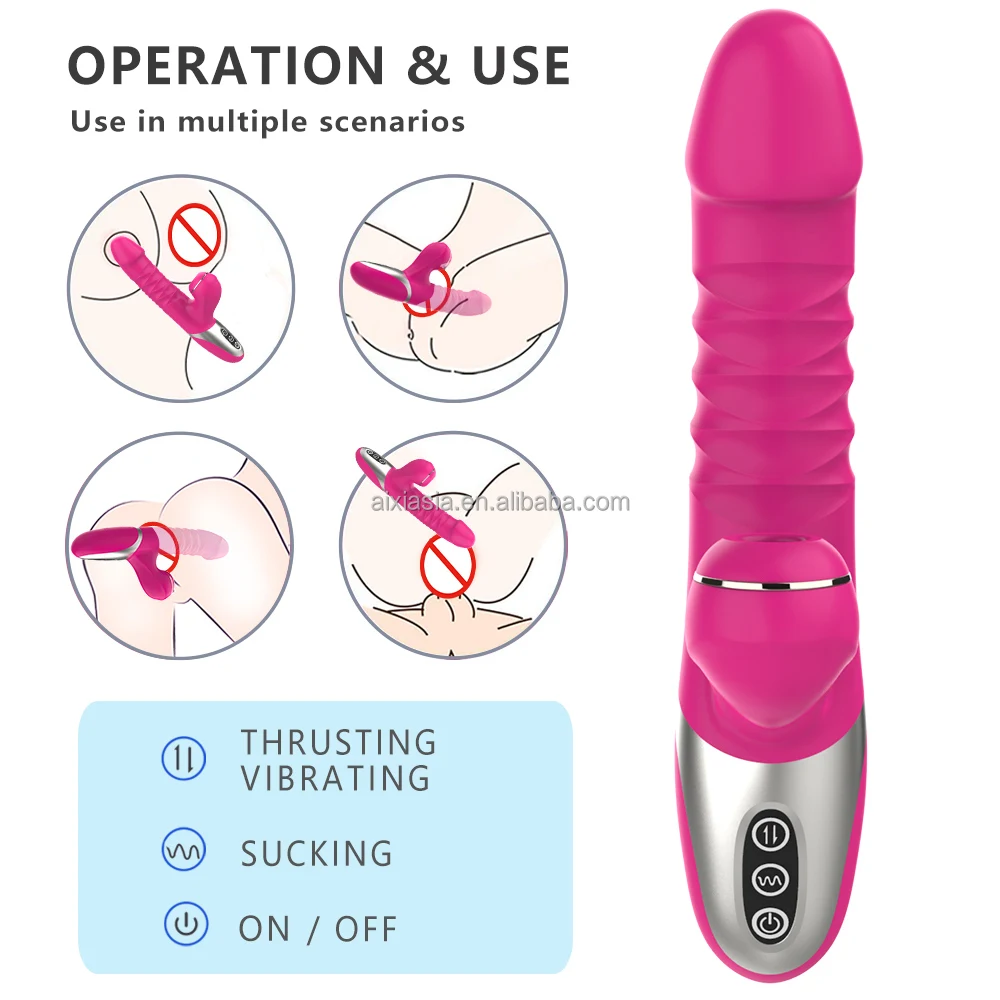 New arrival rechargeable thrusting g spot vagina vibration clitoral suction toys 3 in 1 vibrator female heating sex toys