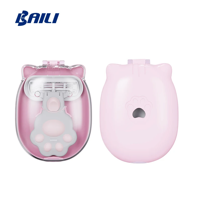 Baili Cat Paw Fashion Portable Travel Mach 3 бритва с тремя лезвиями для женщин