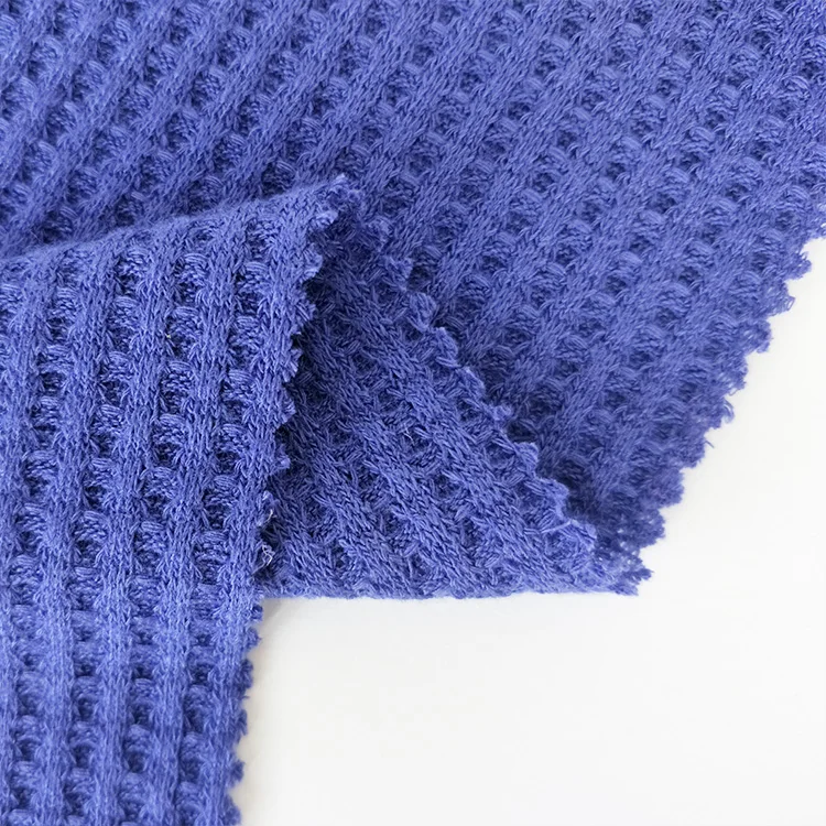 High quality clothing polyester cotton spandex tecido waffle knit fabric for garment