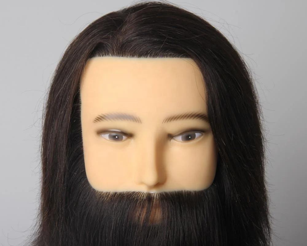 Competition black mannequin wig head training human hair