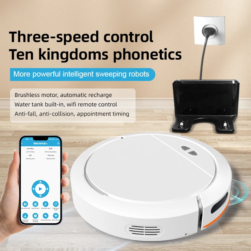 OEM Smart APP Wifi Control Wet and Dry Broom Robot Vacuum Cleaner Plastic Brushless Motor Intelligent Sweeping the Floor