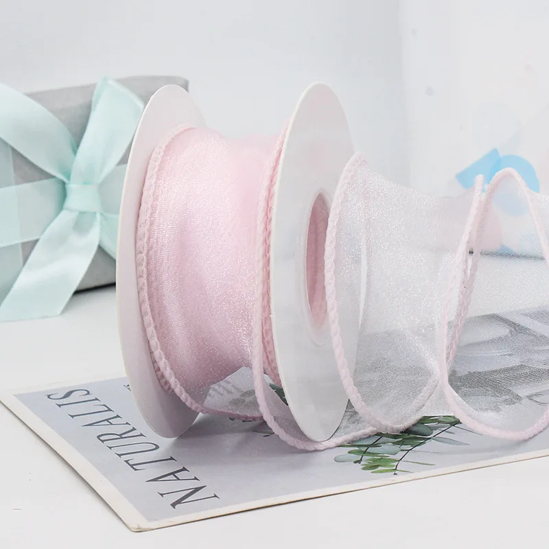 Wholesale Cake Flower Packaging Ribbon Floral Fishtail Yarn Bow Headwear Wavy Yarn Ribbons