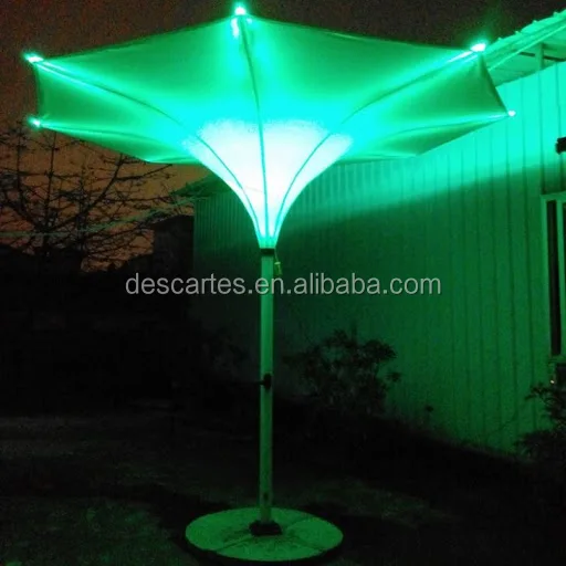 3.5m lighted garden flower umbrellas, PVC LED round tulip umbrellas for large events