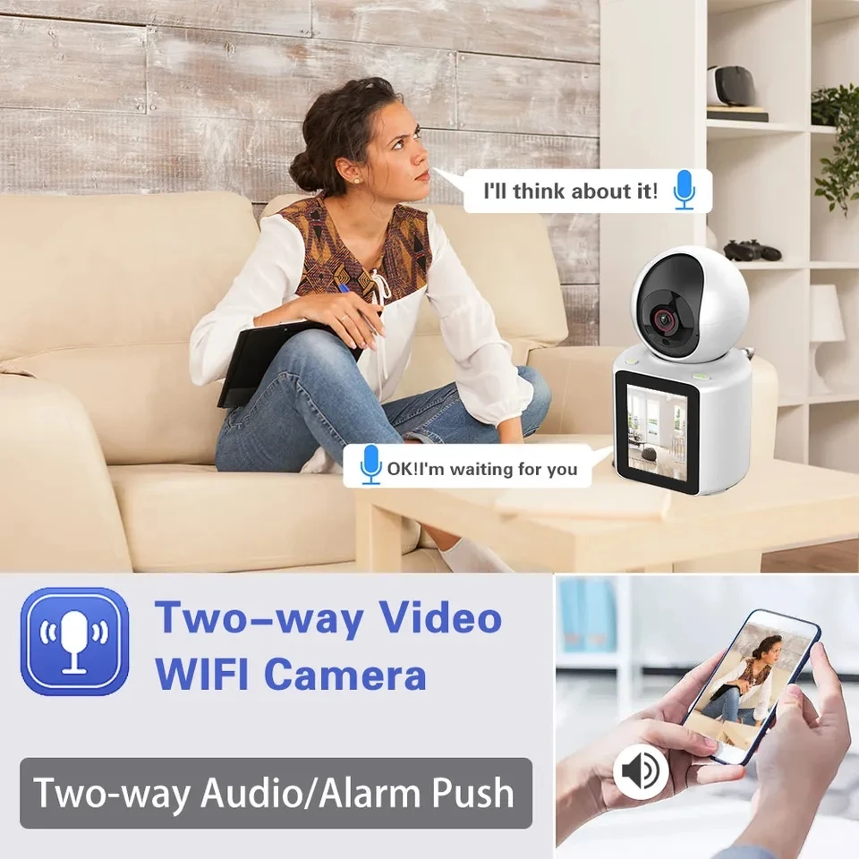 Wistino 1080P 2.8 inch Home WiFi Camera 360 Degree Human Detection Two Way Voice Pet Camera