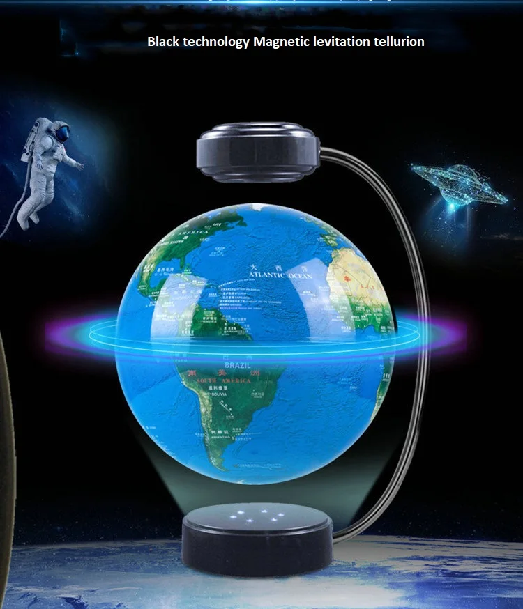 Factory hot sale Decorative floating globe Magnetic levitation rotating globe World map gift