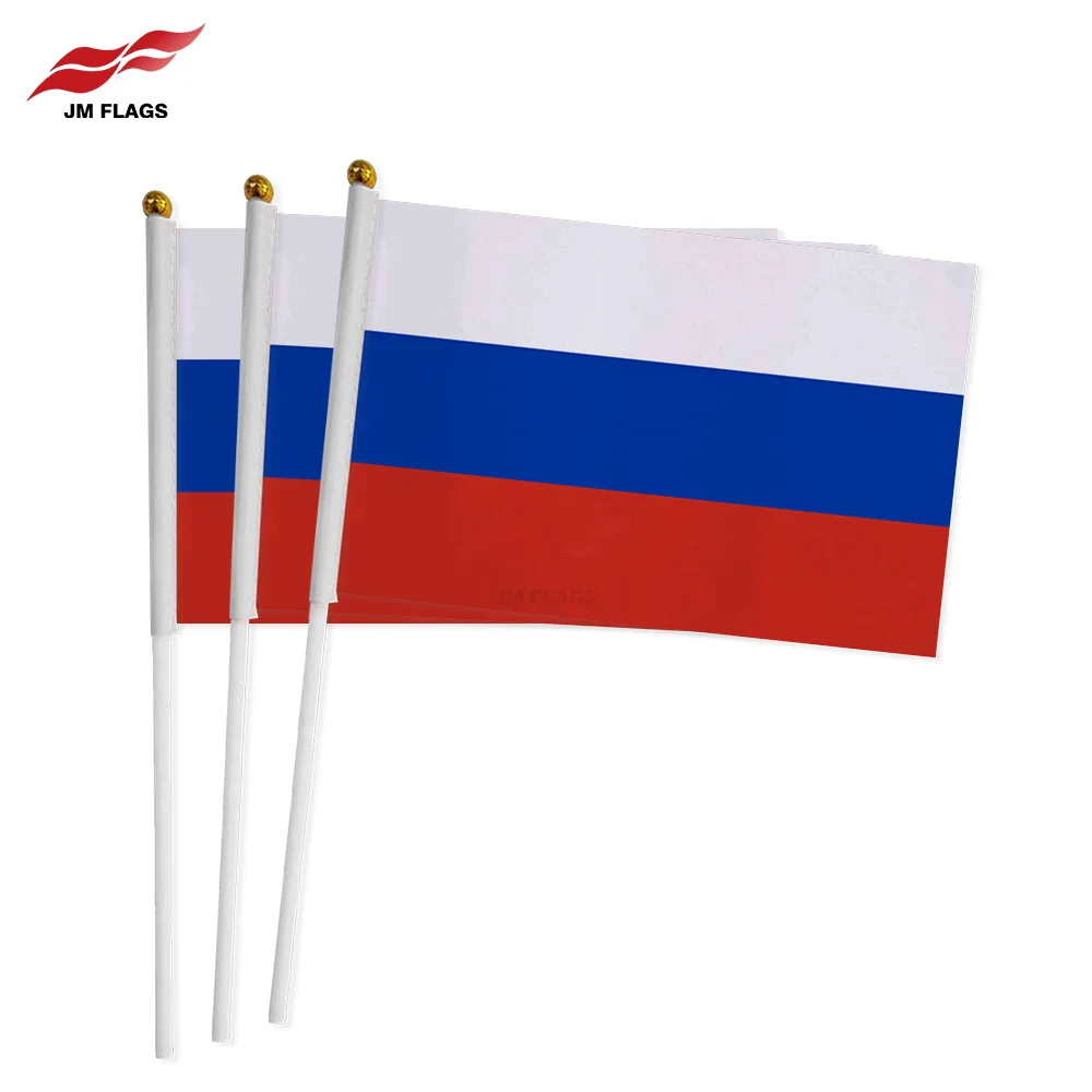 Оптовая продажа товаров Россия Национальный флаг 60*90 см прочный полиэстер размахивающий вручную