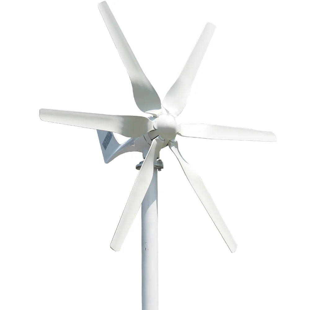 China Factory 800w 12v 24v 48v Portable Wind Turbines For Home Use Small Wind Generators Household 6 Nylon Fiber Blades