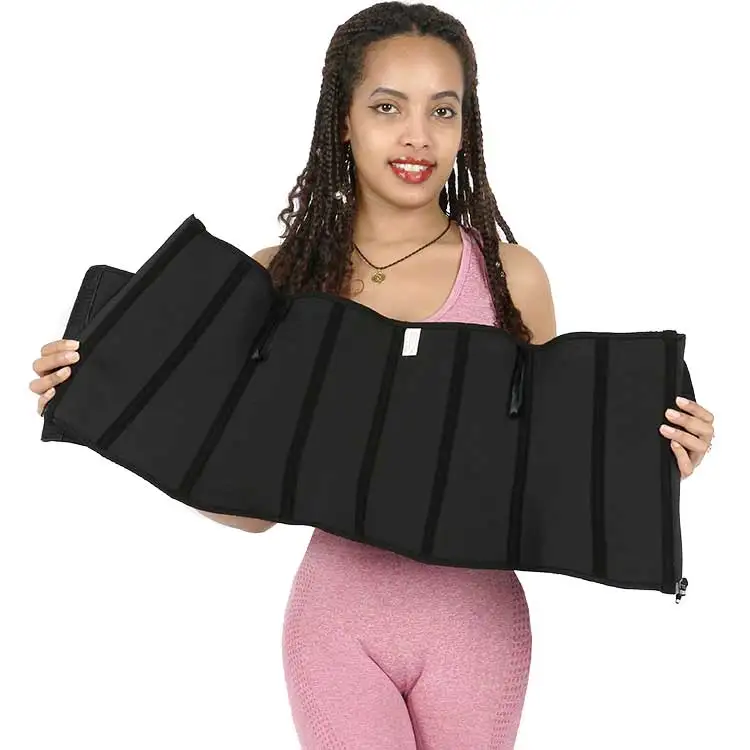 Custom Logo Women Body Shaper Steel Bone Shapewear Double Belt Latex Waist Trainer Corset With Zipper