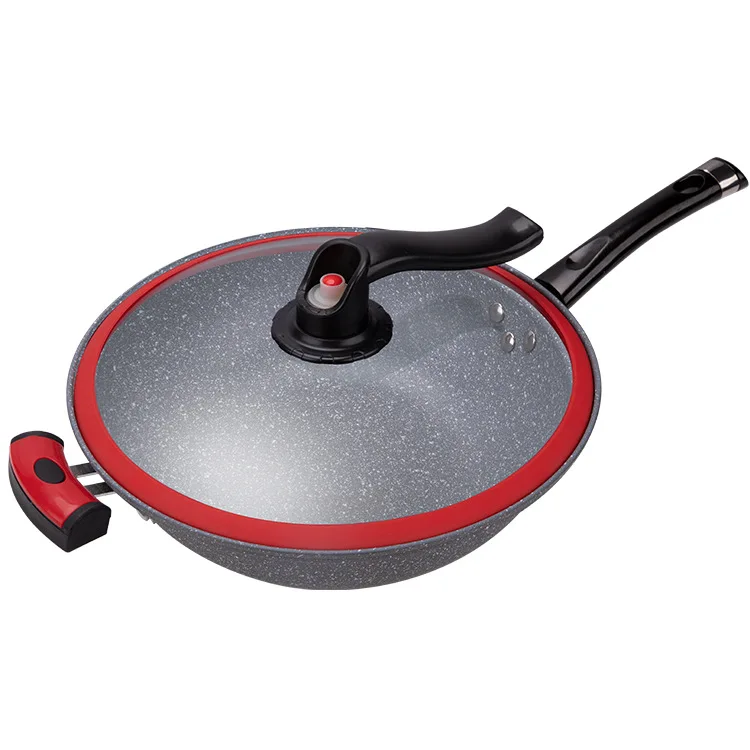 
2021 New Factory Wholesale Energy-saving Vacuum Smokeless Cast Iron Pressure Cooker Wok 
