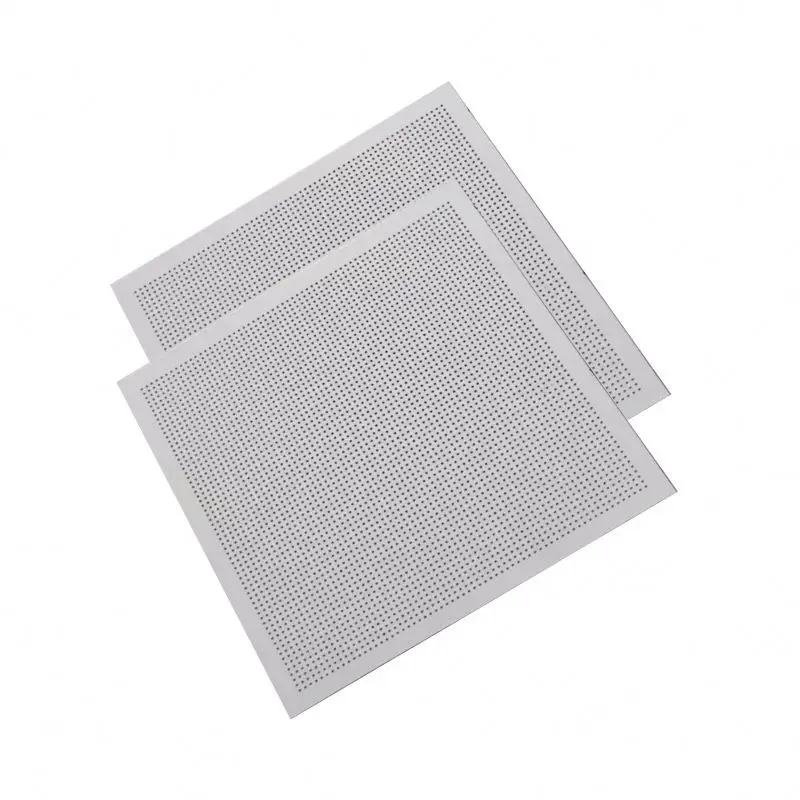 600*600mm false ceiling building material of pvc designs tile price 2x2 acoustical perforated gypsum ceilings