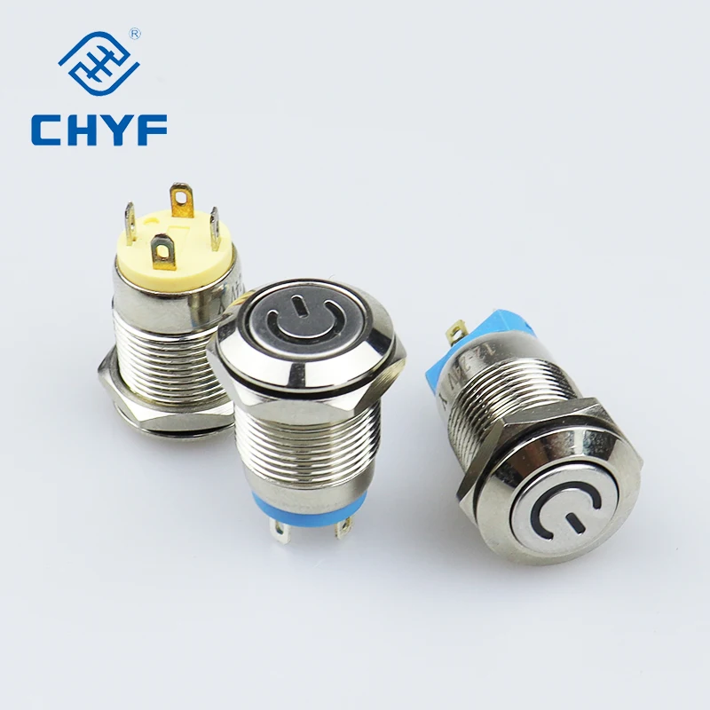 12mm Screw Terminal Momentary Push Button Switch Horn Button Switch with hardness and connector
