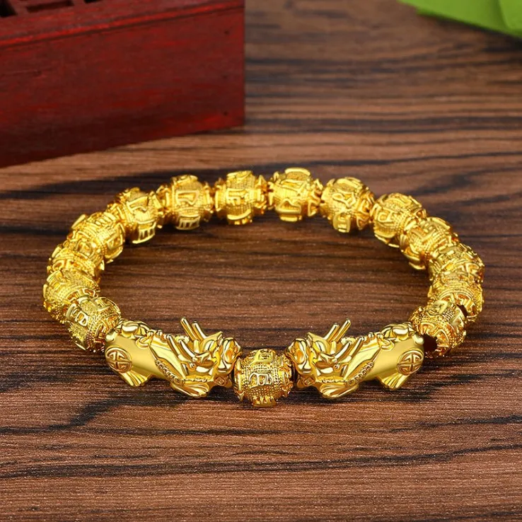 2020 New Product Ideas 18K Gold Plated Bead bracelet Fengshui Pi Xiu Bracelet Wealth Good Luck Bracelets for Mens Women
