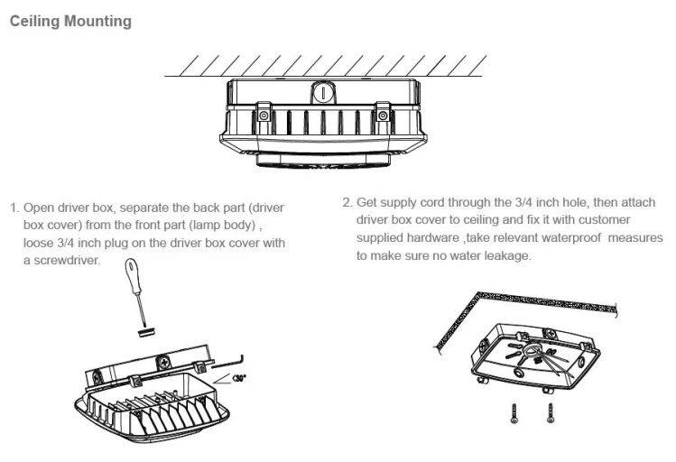 150w LED canopy light parking garage Installation Method Atlas