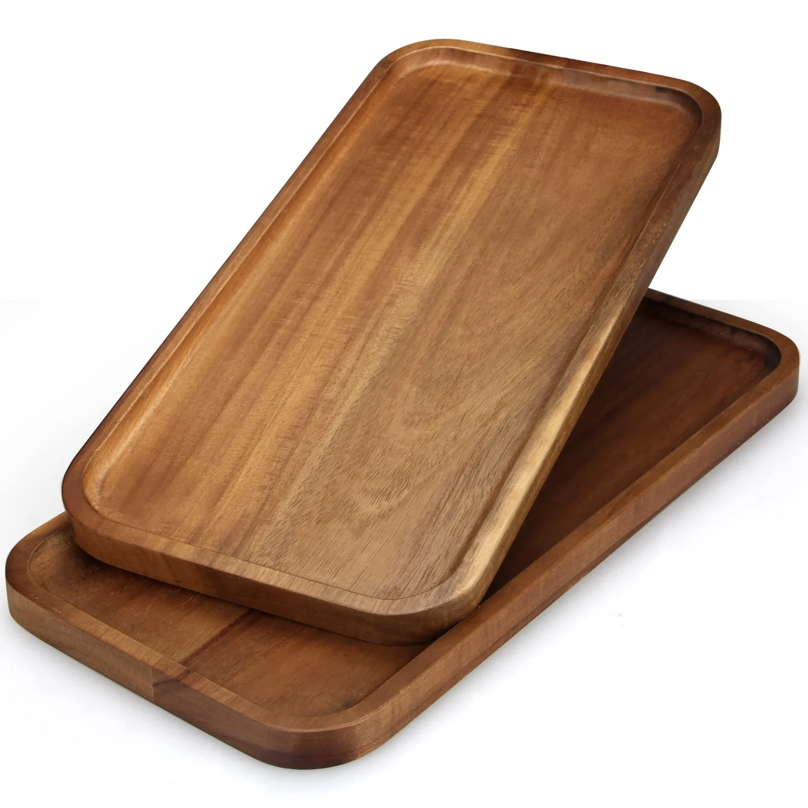 Hot custom high-quality multi-functional wooden service tray acacia starter decoration Wooden service tray