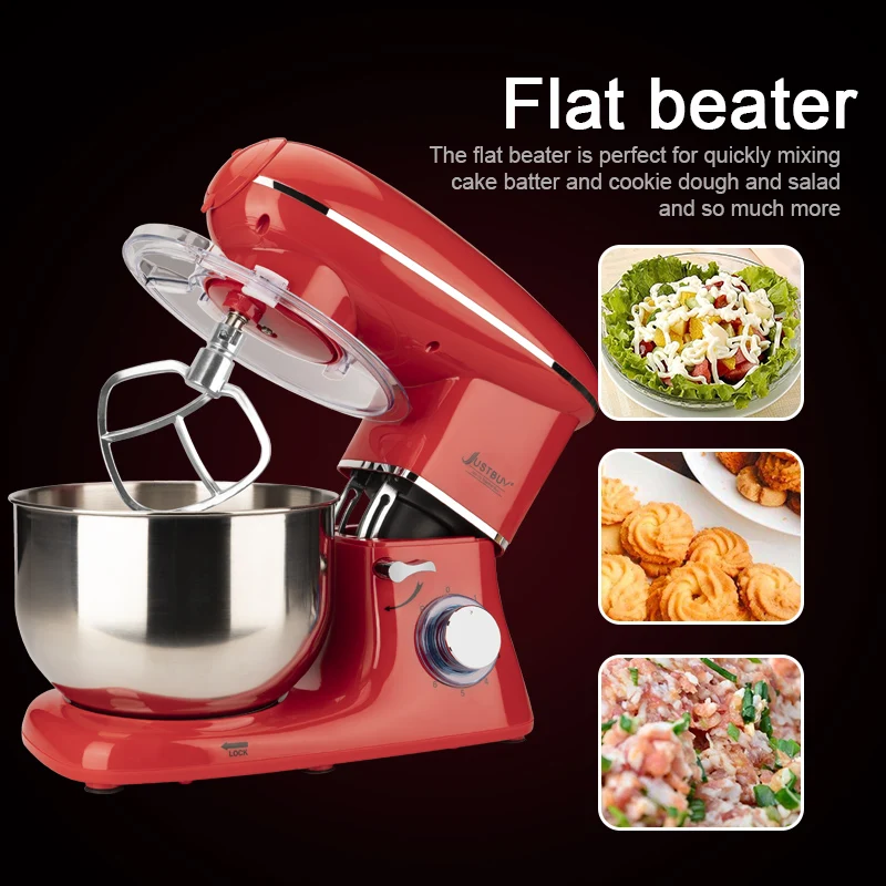 Amazon Hot Selling JUST BUY 1500W 5.5L Stainless Steel Bowl Dough Kneading Machine Stand Mixer Kitchen Planetary Food Mixer