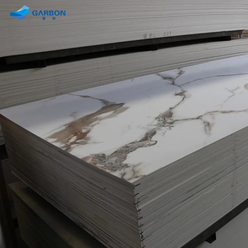 High glossy Solid artificial Marble Sheet PVC Wall Panels Ceiling water proof UV board