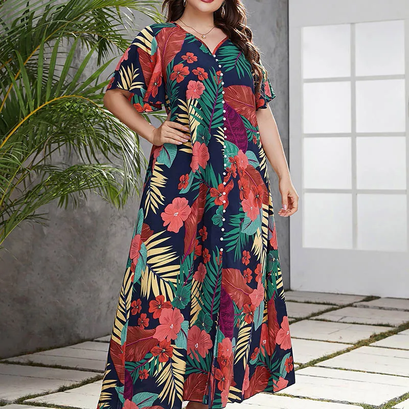 Custom Long Sleeve Print Dress Womens Plus Size Clothing with, a Long Sleeve Dresses Design/