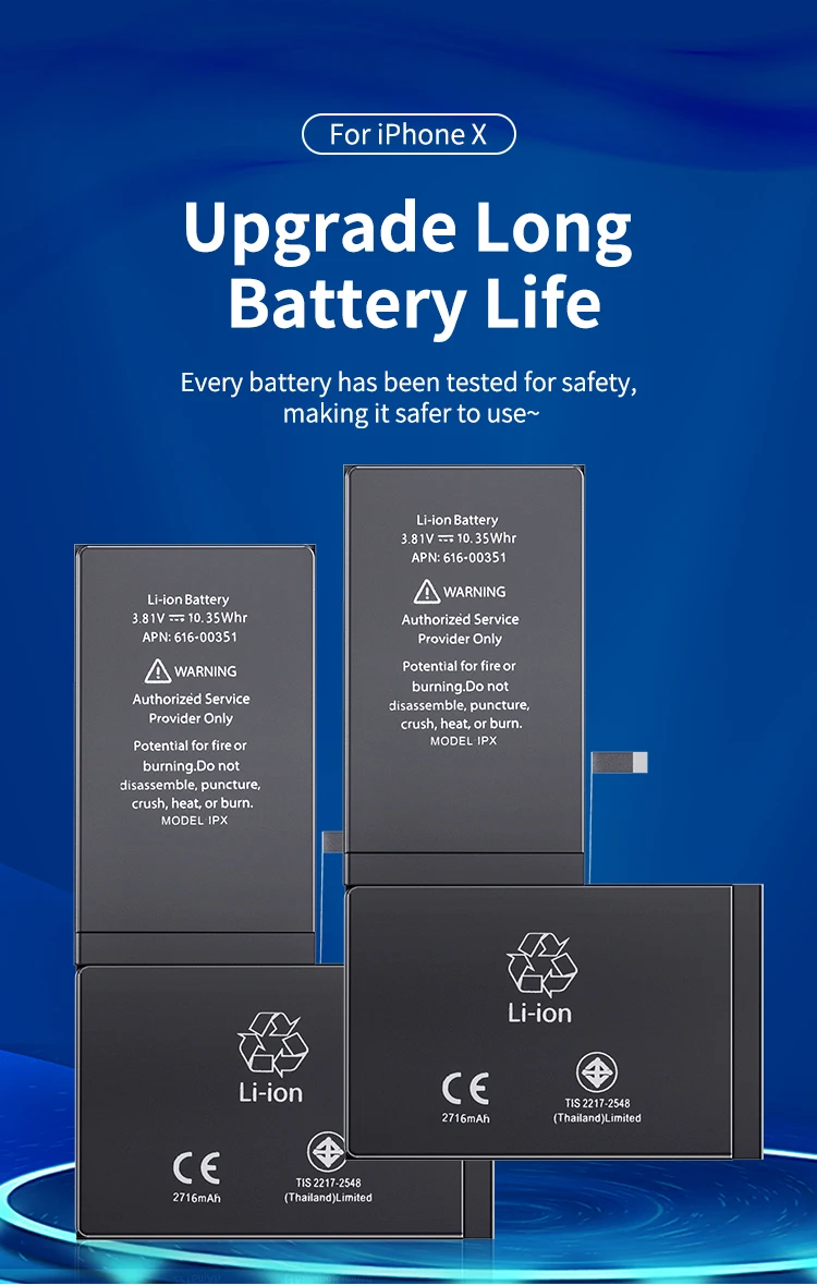 2024 oem for iPhone battery batterie replacement for iPhone 15 14 13 12 11 x xs xr pro max 8 7 6s plus mini se brand new 0 cycle