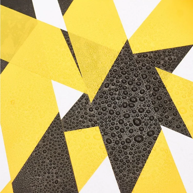 Underground Industrial Construction Warning Yellow Black Danger Warning Pvc Floor Marking Tape
