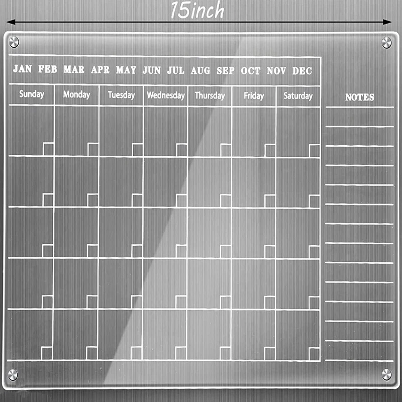Fridge Acrylic Magnetic Dry Erase monthly Calendar,Acrylic To Do List Planner Board,Acrylic Dry Erase Notes Calendar boards