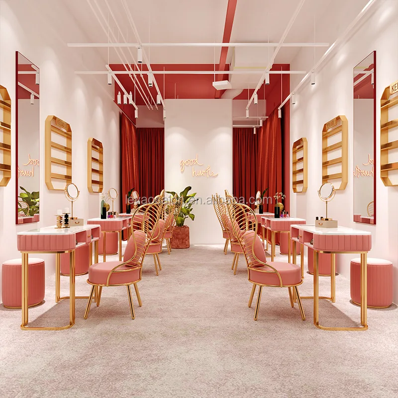 Wood Painting Black Manicure Table And Chairs For Nail Bar Furniture