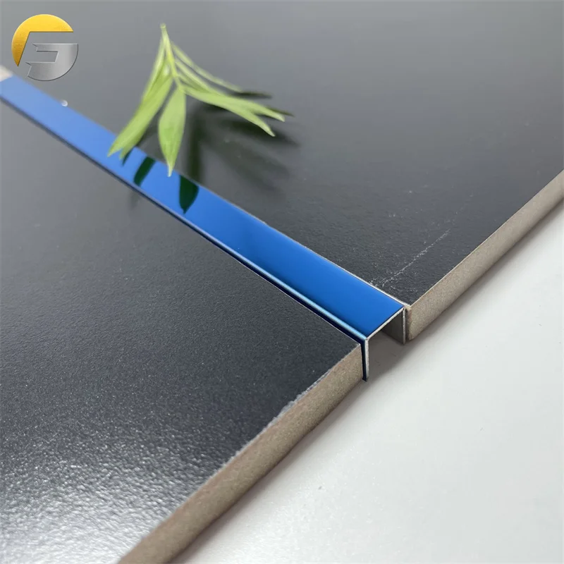 V 0256 Most Popular Wall Edges U Shape Sapphire Blue Tile Accessories Super Mirror Stainless Steel Tile Trim Strips