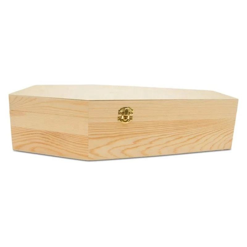 Large Halloween Coffin Box Unfinished Wood For Gift