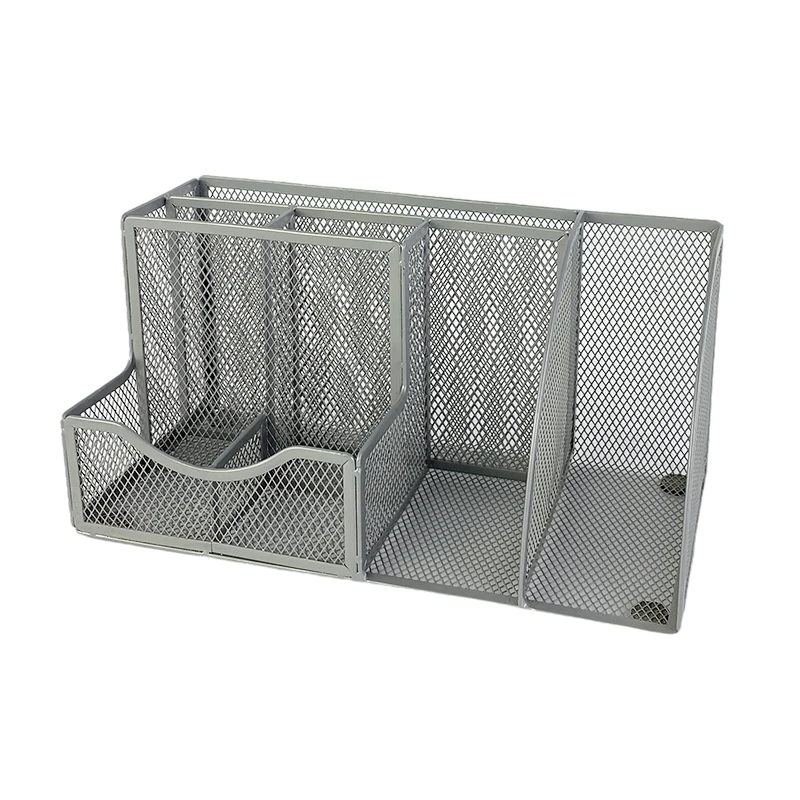 Office Multi Functional Metal Wire Mesh Portable Desk Storage Organizer