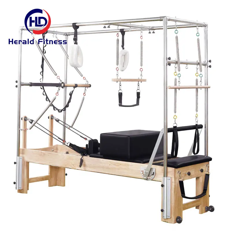 Big Discount Indoor Fitness Yoga Gym Equipment User Wanted Device Rubber Tree Wood Pilates Cadillac Bed 3 IN 1For Bodybuilding