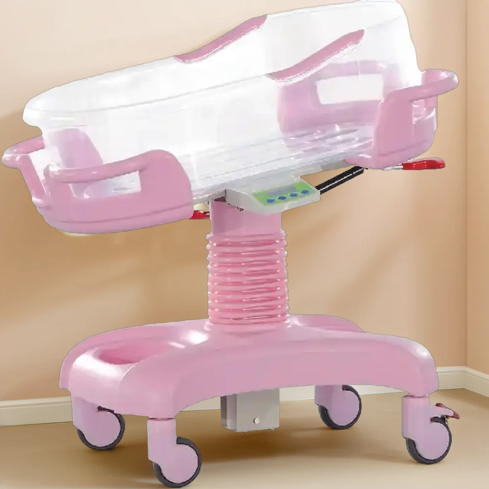 ABS Baby Cart With Weighing Function Hydraulic ABS Baby Trolley Hospital Newborn Crib