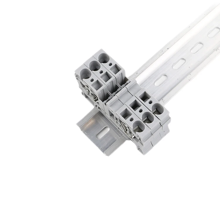 ST 6 AC DC Quick Wire Connector Push-in Feed Throuh Screwless Electrical Din Rail Mount Spring Cage Terminal Blocks