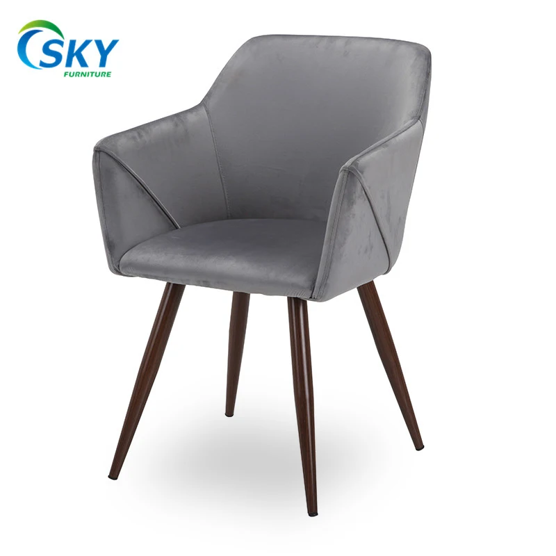 SKY Velvet Fabric Modern Metal Frame Stacking Dining Chair Fabric