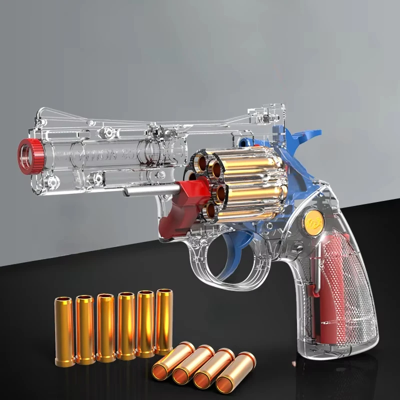 357 Transparent ZP5 Revolver Soft Bullets Pistol Gun Toy EVA Foam Dart Blaster Bullet Guns Shell Ejecting Toy Gun Weapon Model