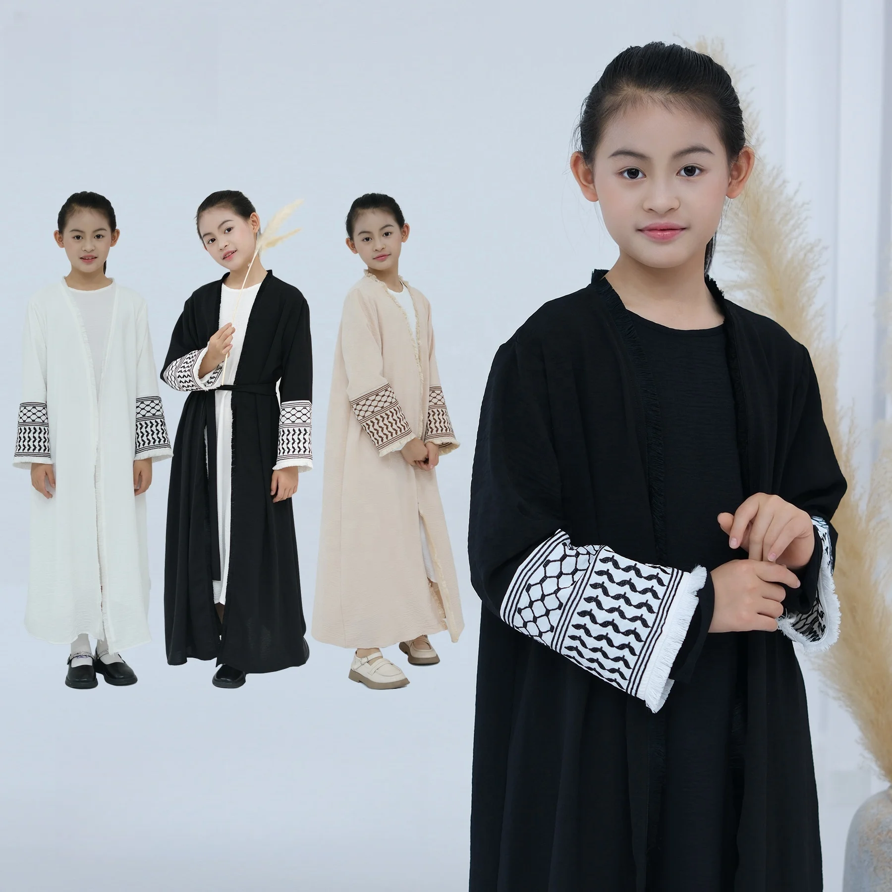 Hot Sale Kid Clothes Exquisite Embroidery Abayas Girls Children Muslim Abaya For Kids